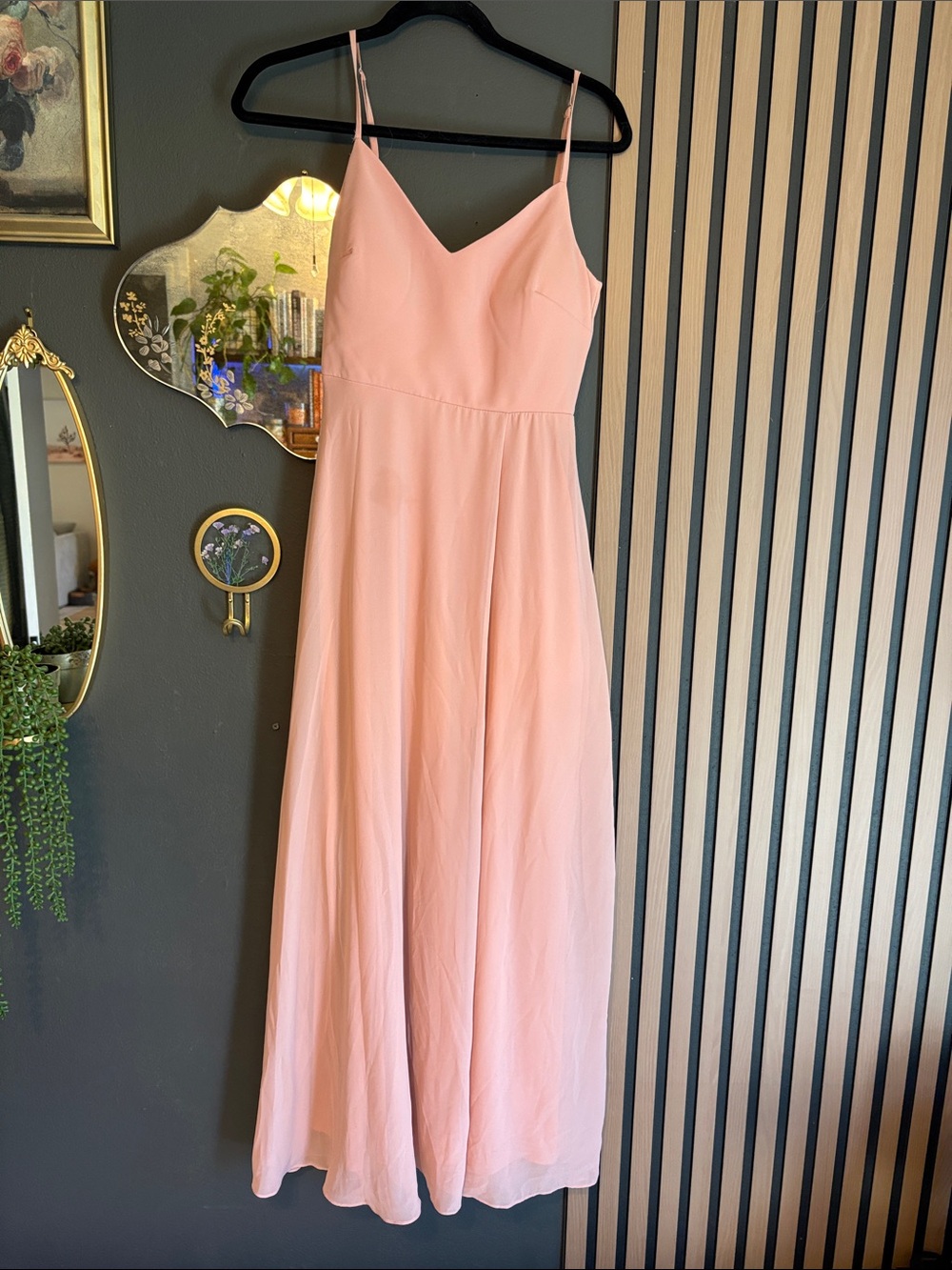 Birdy Grey Blush Pink Spaghetti-Strap Maxi Dress